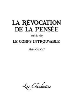 La Révocation de la pensée